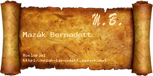 Mazák Bernadett névjegykártya
