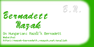 bernadett mazak business card